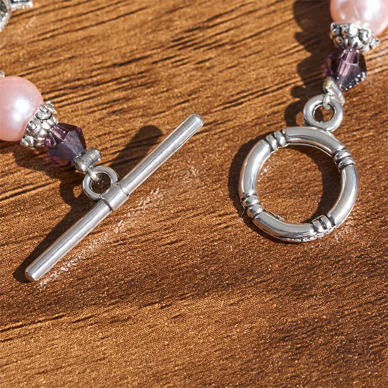 Toggle‑Clasp Bracelet With Our Lady Medal & Crucifix: Token of Peaceful Solace