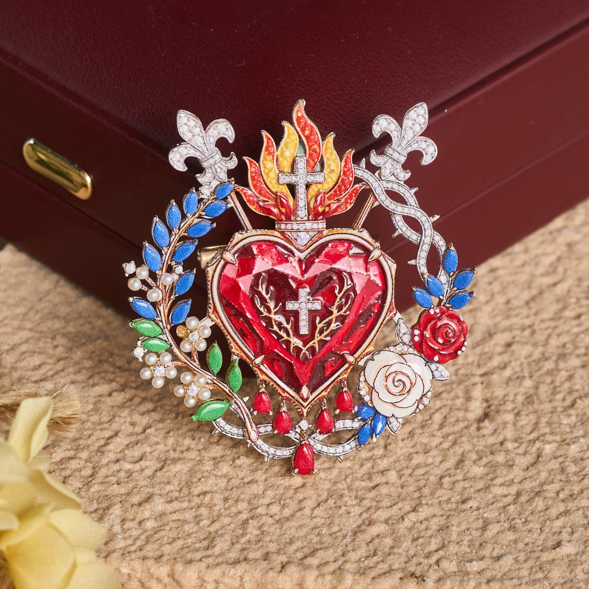 Detailed Zinc Alloy Holy Figure Brooch: Symbol Of Calm Everlasting Grace