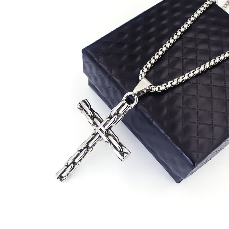 Sculpted Chain Cross Necklace: Symbol Of Calm Abiding Peace