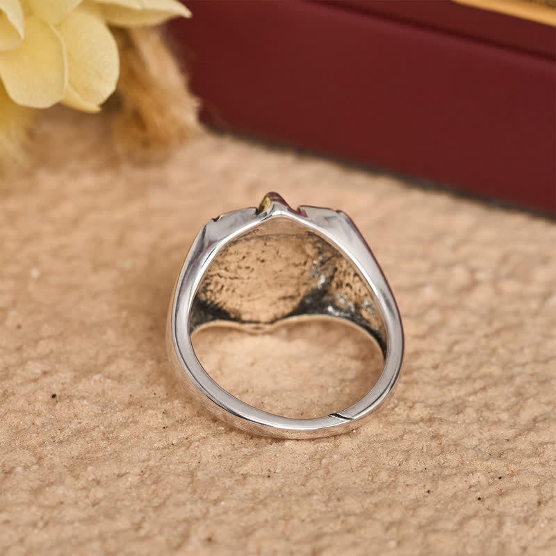 Deep Carved Holy Knight Signet Ring: Token of Divine Shelte
