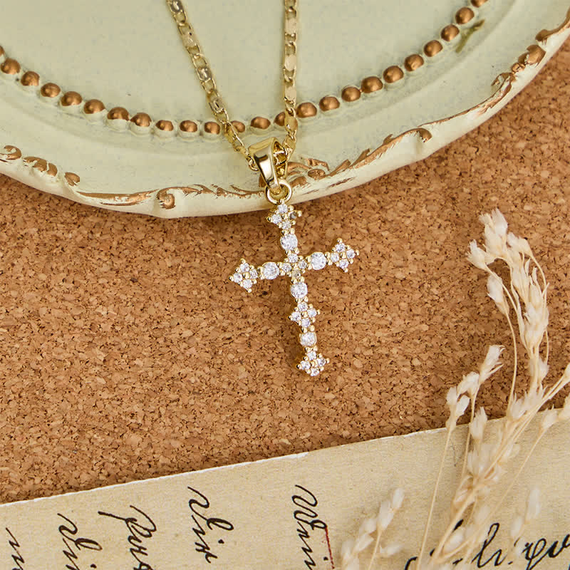Slim Layered Copper Cross Stack Necklace: Token of Boundless Divine Love