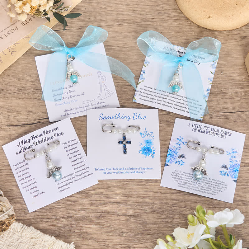 Pearl Keepsake Brooch Charm with Heavenly Symbols: Symbol of Gentle Guardianship