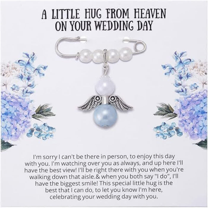 Pearl Keepsake Brooch Charm with Heavenly Symbols: Symbol of Gentle Guardianship