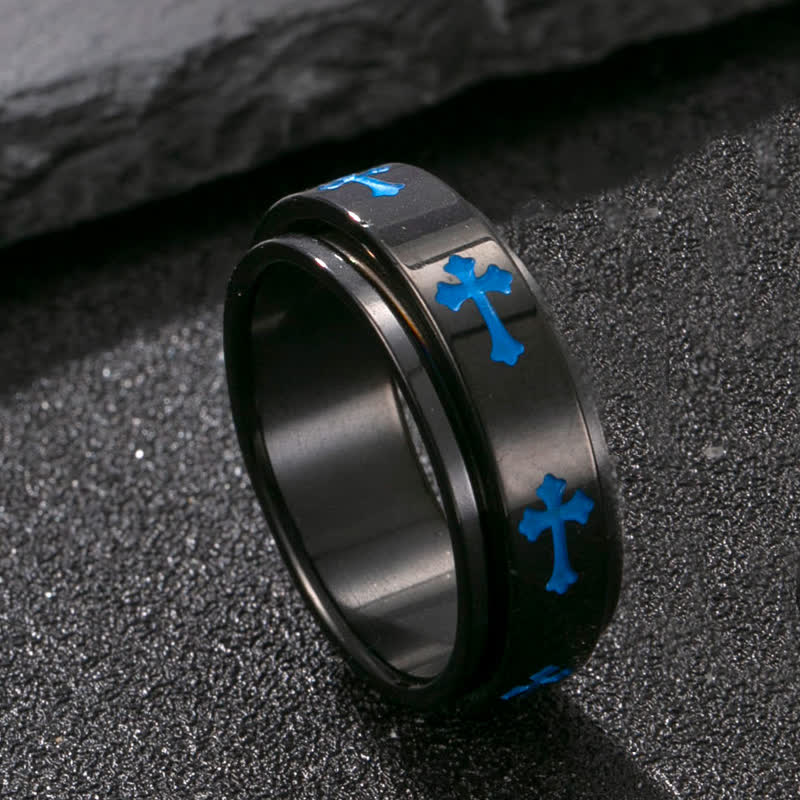 Rotatable Cross Stainless Steel Band Ring: Emblem of Abiding Heavenly Grace