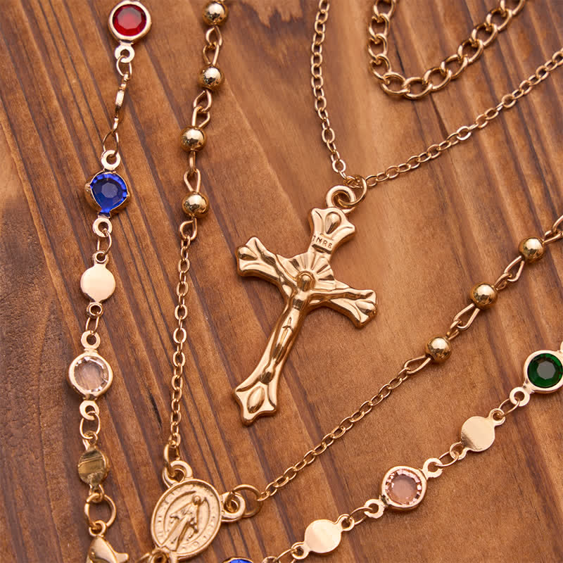Layered Cross Necklace Set: Multistrand Faith & Fashion-Forward Expression