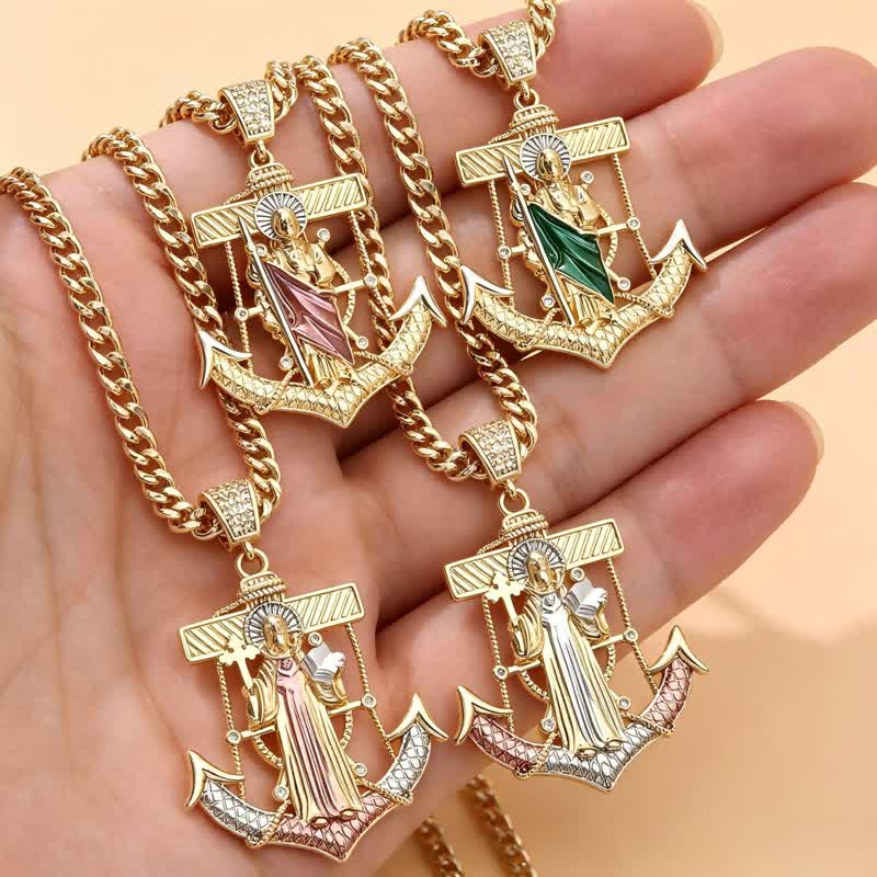 Iconic Necklace Featuring St. Jude & St. Christopher: Emblem Of Uplifting Divine Hope