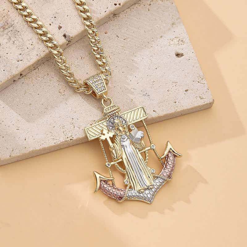 Iconic Necklace Featuring St. Jude & St. Christopher: Emblem Of Uplifting Divine Hope