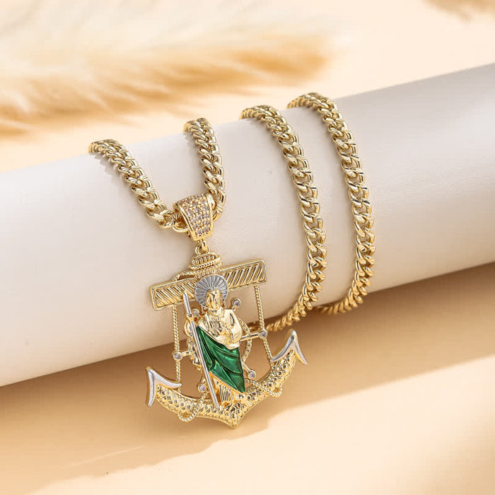 Iconic Necklace Featuring St. Jude & St. Christopher: Emblem Of Uplifting Divine Hope