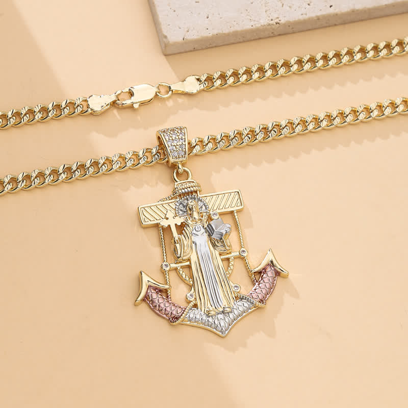 Iconic Necklace Featuring St. Jude & St. Christopher: Emblem Of Uplifting Divine Hope