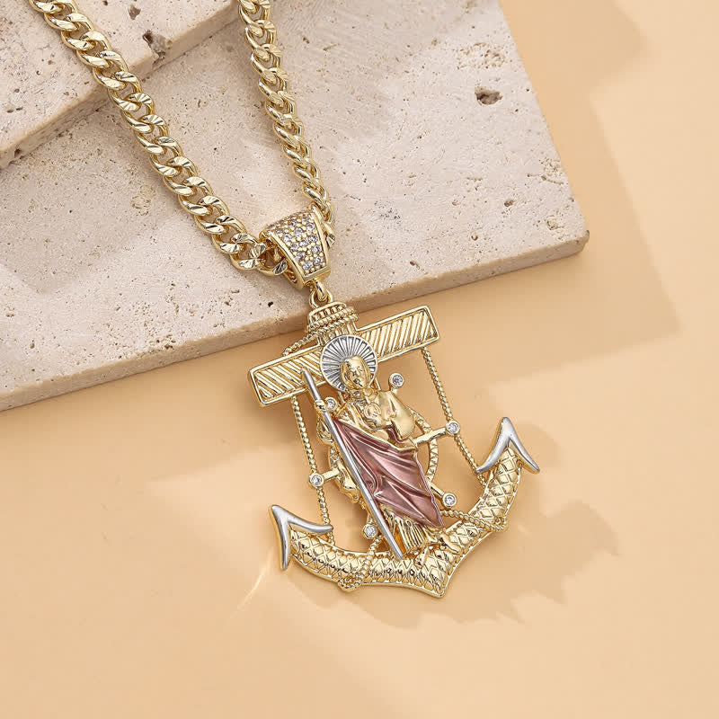Iconic Necklace Featuring St. Jude & St. Christopher: Emblem Of Uplifting Divine Hope
