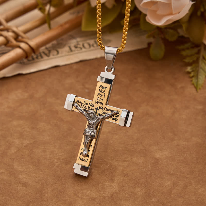 3D Sculpted Stainless Crucifix Necklace: Symbol of Timeless Divine Promise