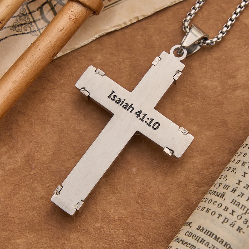 3D Sculpted Stainless Crucifix Necklace: Symbol of Timeless Divine Promise