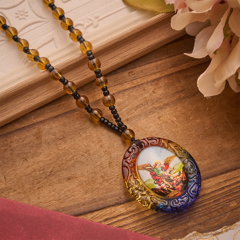 Holy Figure Collection Glass Beaded Necklace: Token of Sweet Divine Remembrance