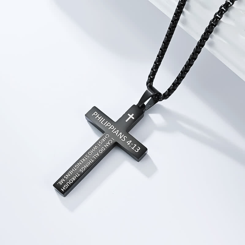 Heavy Duty Scripture Cross Necklace: Sign of Unfailing Divine Shelter