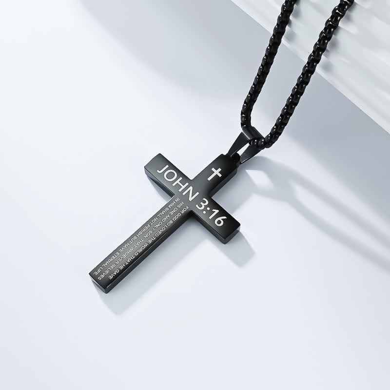 Heavy Duty Scripture Cross Necklace: Sign of Unfailing Divine Shelter
