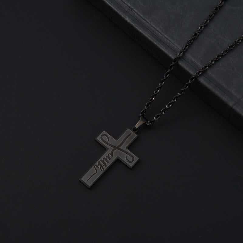 Polished Plain Faith Cross Chain Necklace: Token of Gentle Abiding Grace