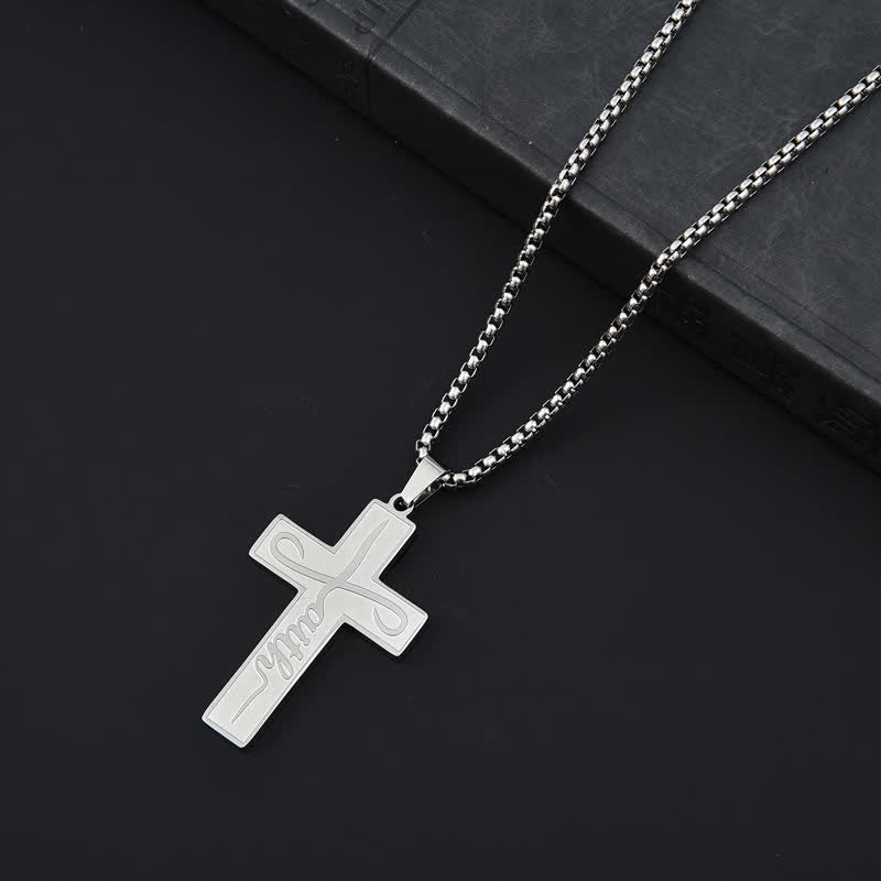 Polished Plain Faith Cross Chain Necklace: Token of Gentle Abiding Grace