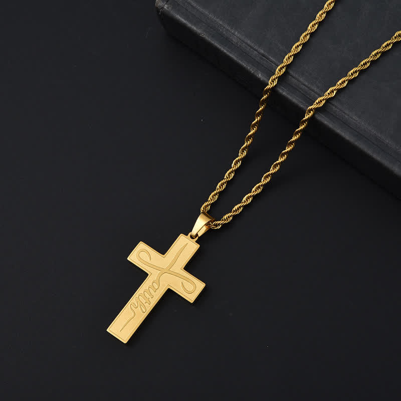 Polished Plain Faith Cross Chain Necklace: Token of Gentle Abiding Grace