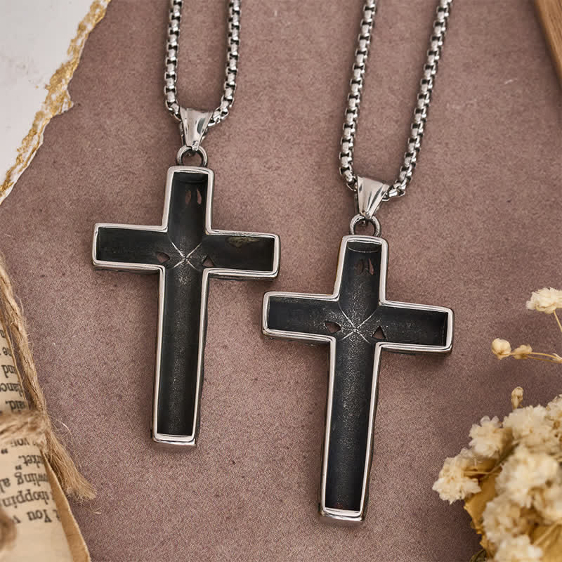 Hollow Twisted Knot Relief Cross Pendant Necklace: Timeless Emblem of Gentle Heavenly Guardianship