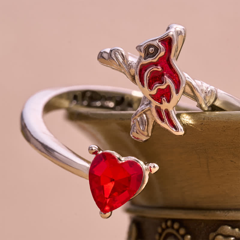 The Vitality of Jesus: Red Cardinal Adjustable Ring