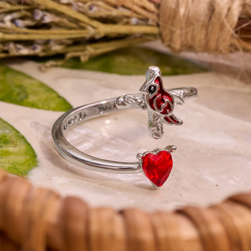 The Vitality of Jesus: Red Cardinal Adjustable Ring
