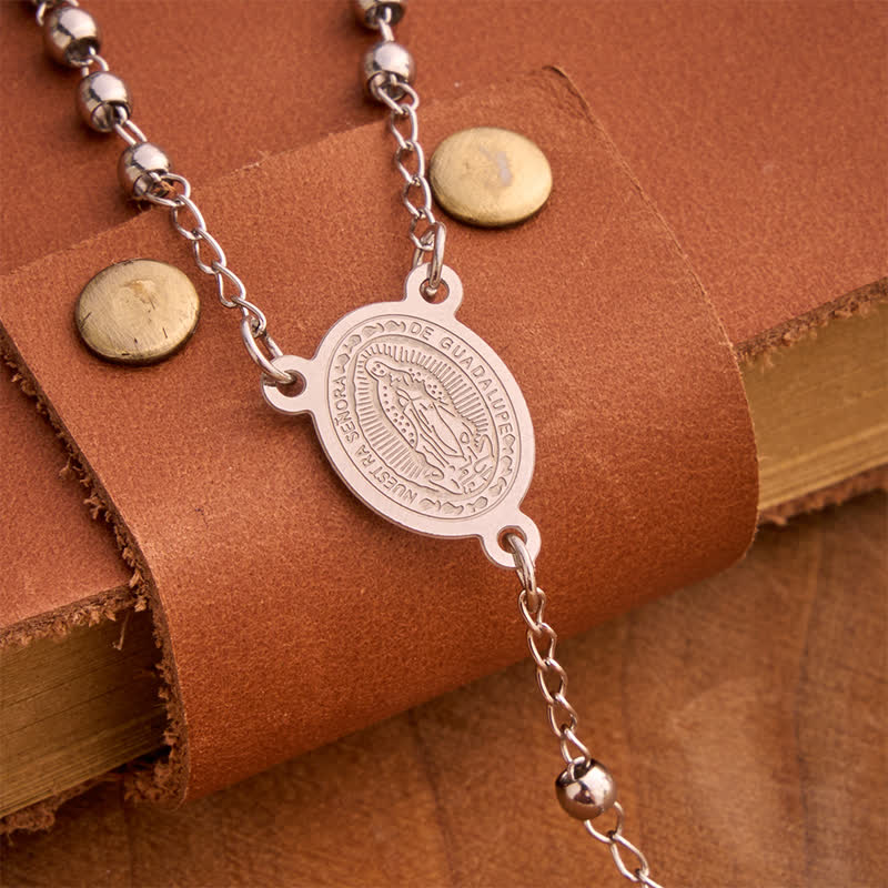 Our Lady Medal & Cross Ball Chain Rosary: Token of Gentle Divine Comfort