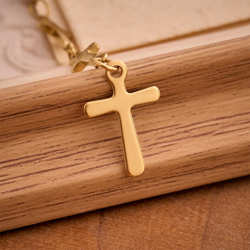 Our Lady Medal Cross Link Rosary: Token of Gentle Divine Comfort