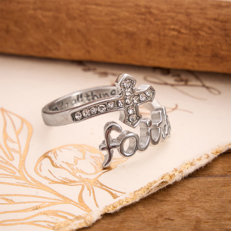 I Can Do All Things Engraved Faith Cross Ring: Token of Gentle Divine Strength