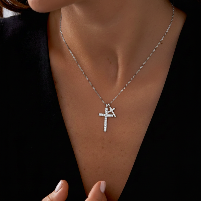 Twin Cross Necklace