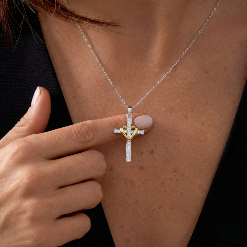 Two Tone Cross Necklace