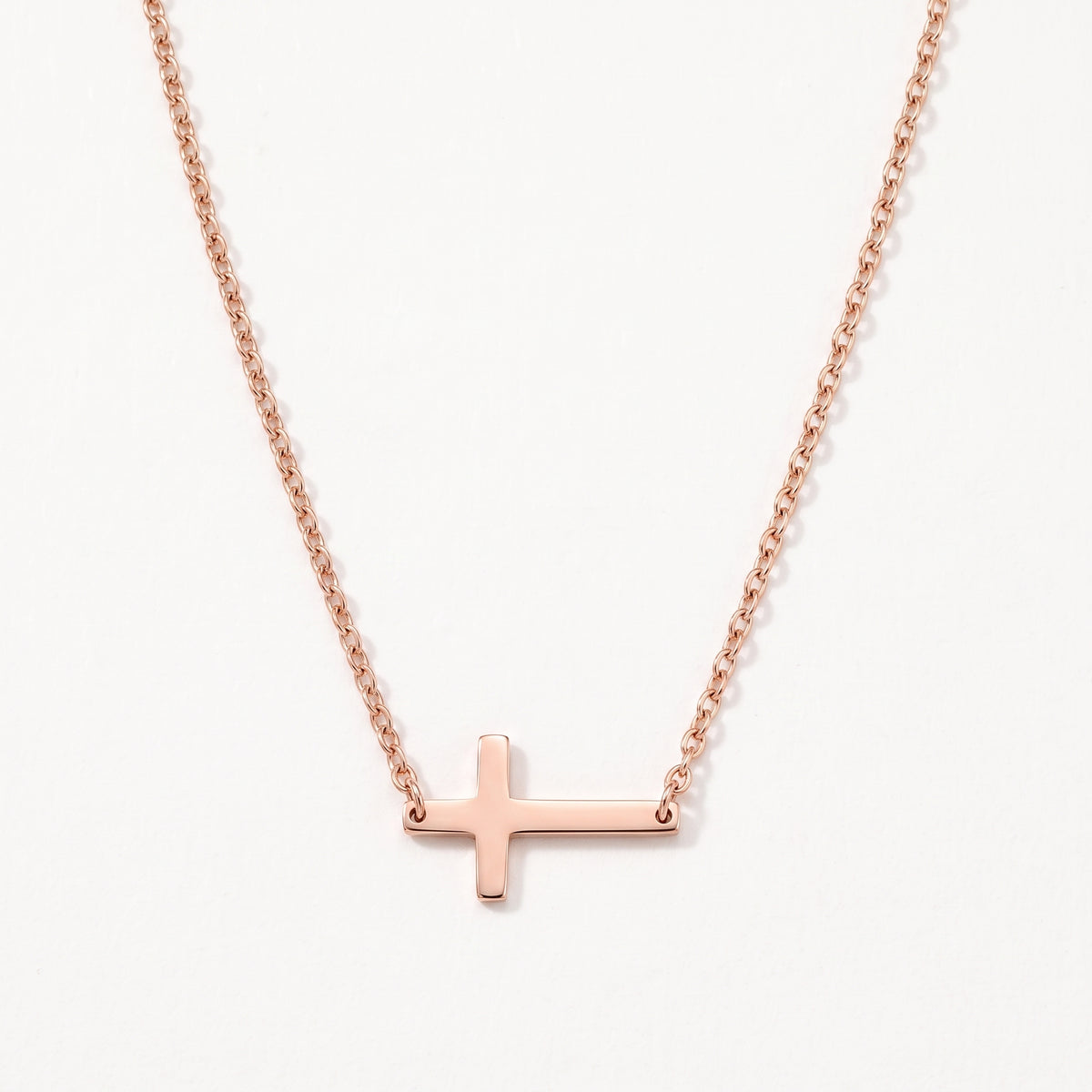 Stainless Steel Sideways Cross Necklace
