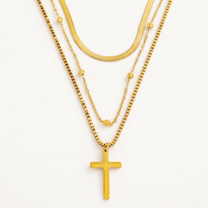 Layered Crucifix Necklace