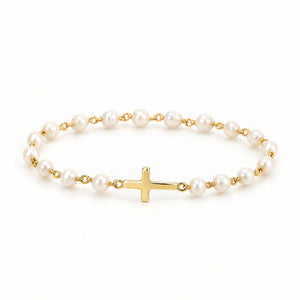 Pearl Cross Bracelet