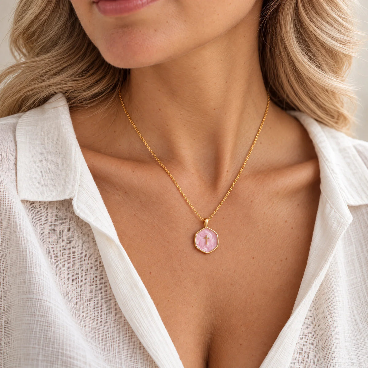 Medallion Cross Necklace
