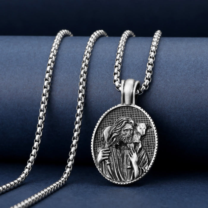 the The Good Shepherd Jesus Pendant Necklace