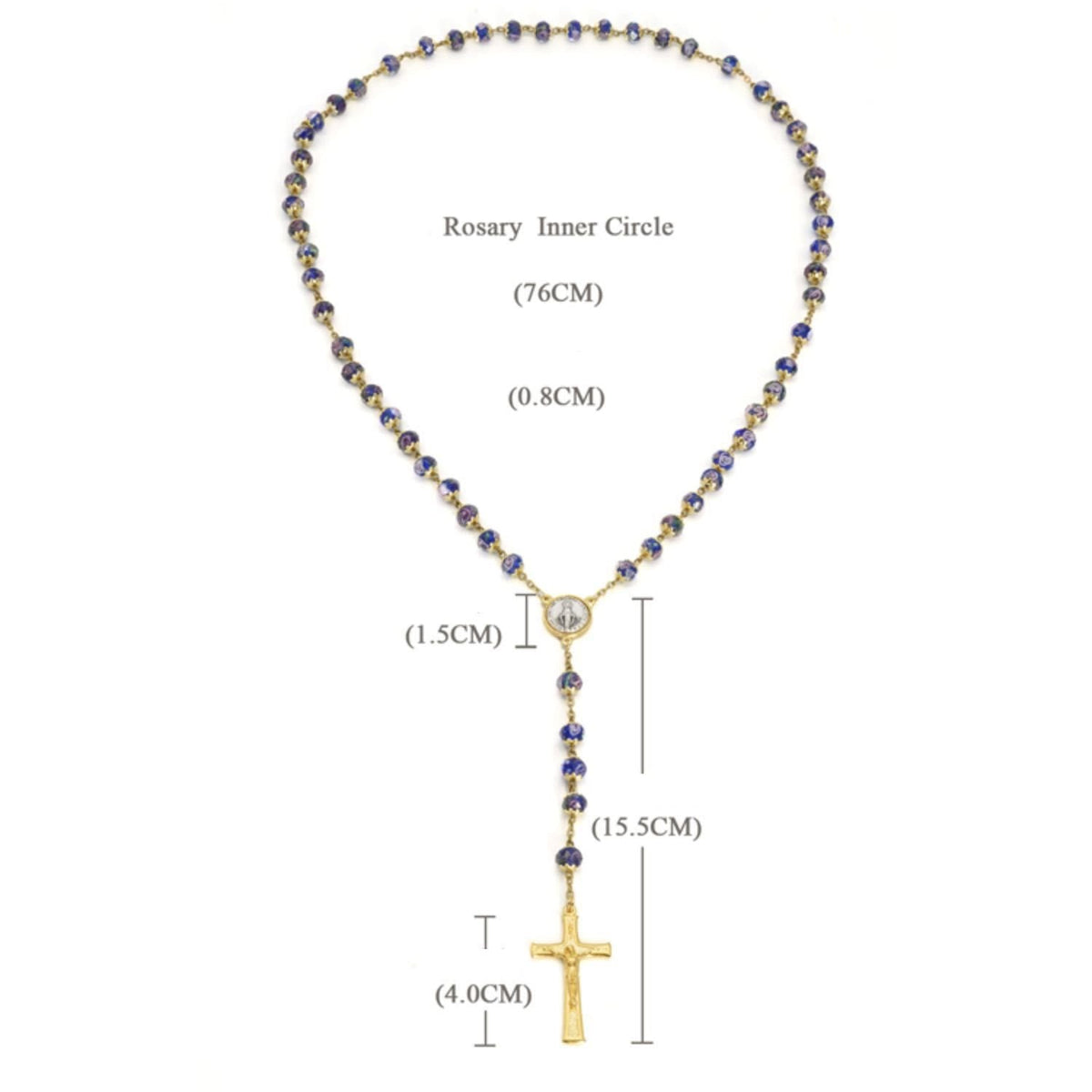 Virgin Mary Glazed Multi-color Crystal Rosary