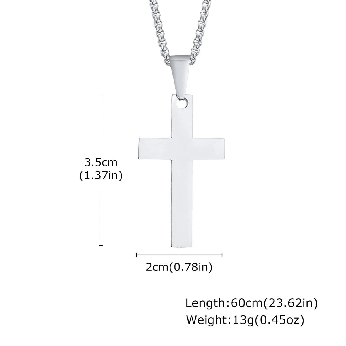 Men's Steel Cross Necklace: Choose Your Cross