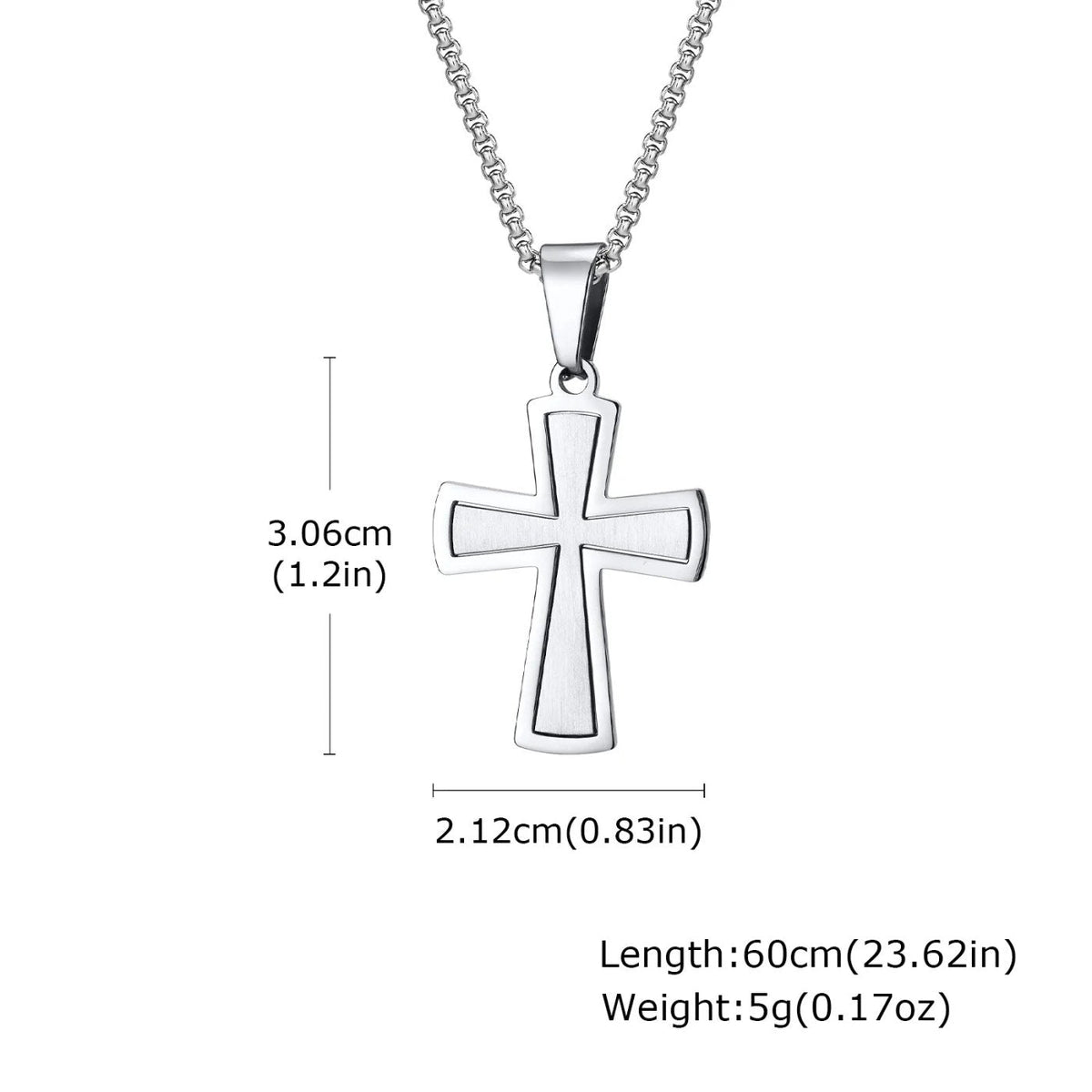 Men's Steel Cross Necklace: Choose Your Cross