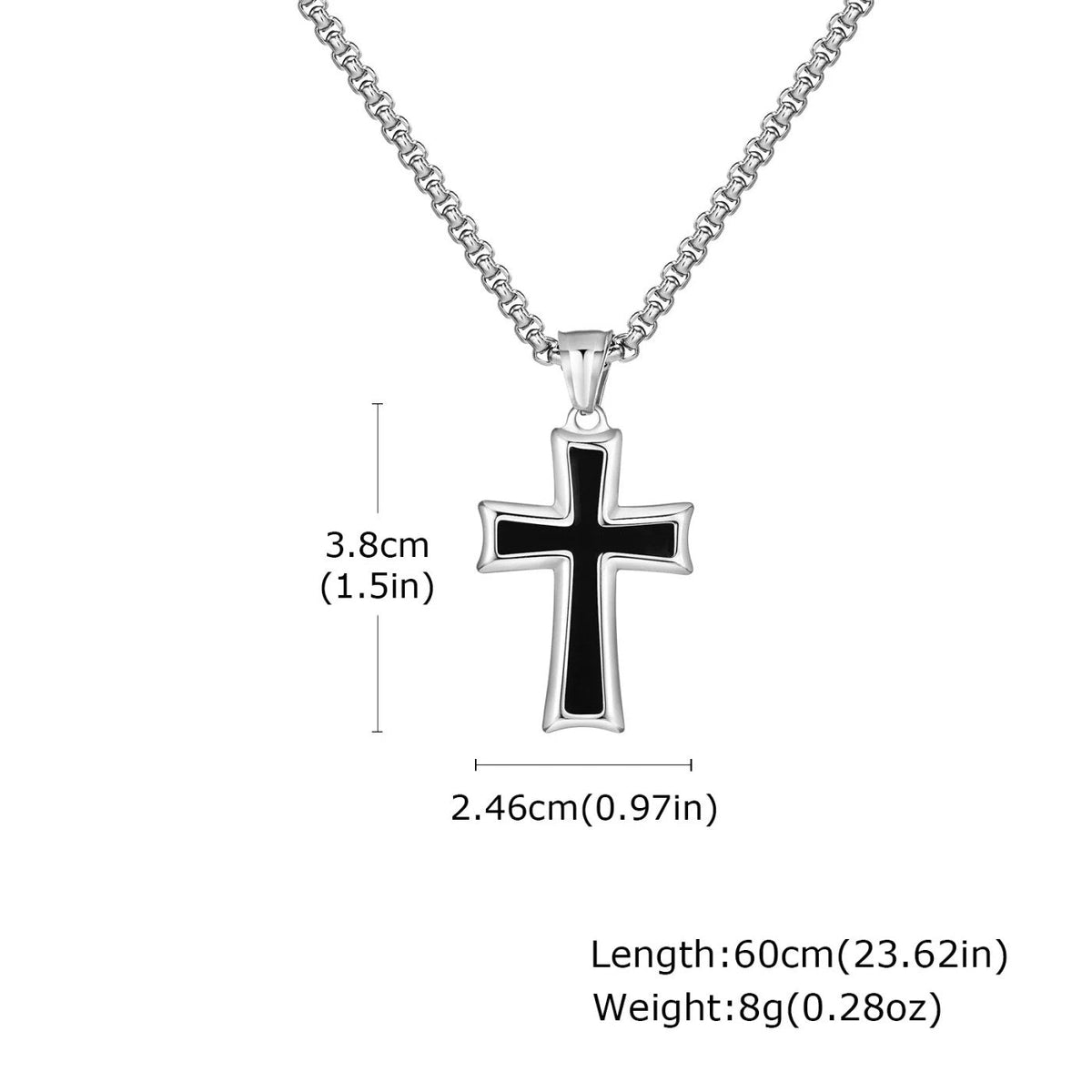 Men's Steel Cross Necklace: Choose Your Cross