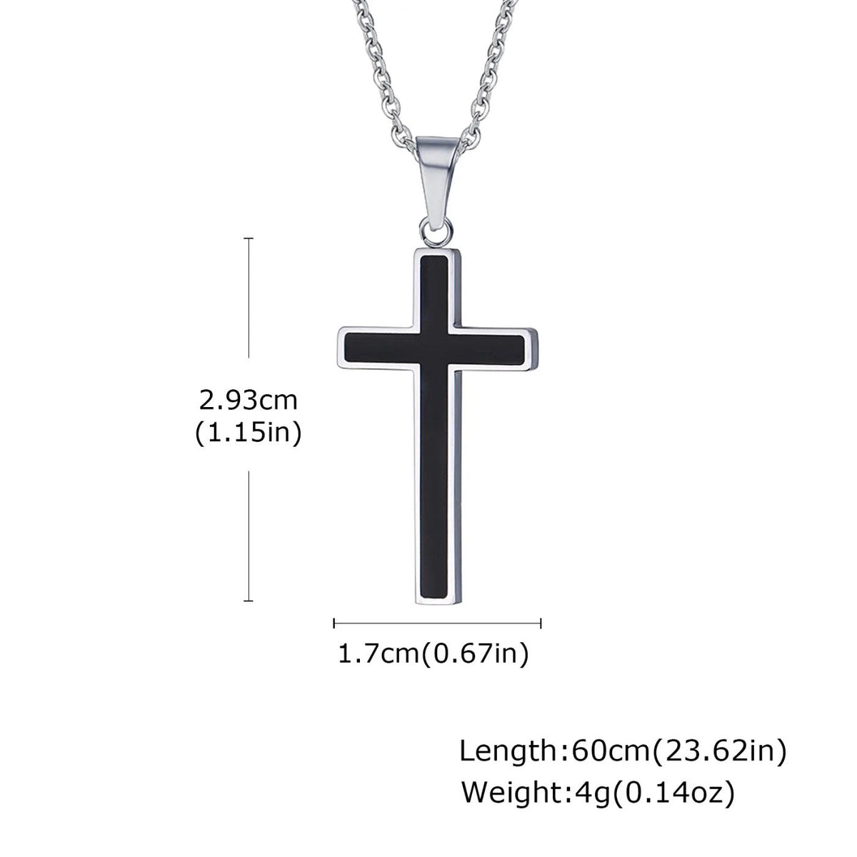 Men's Steel Cross Necklace: Choose Your Cross