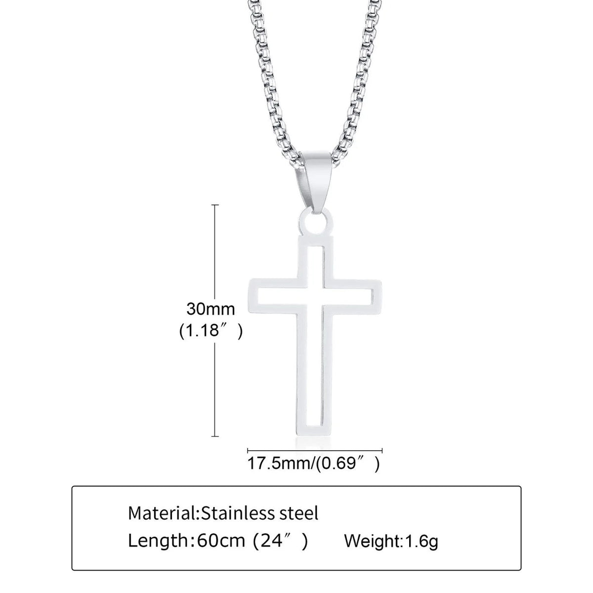 Men's Steel Cross Necklace: Choose Your Cross