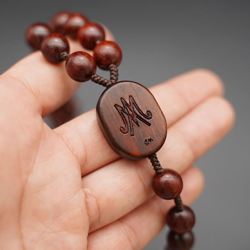 Quality Original Handmade Praying Rosary (Red Sandalwood/Ebony)