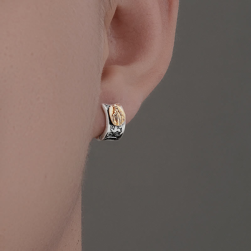 Virgin Mary Silver Earrings Religion Jewelry
