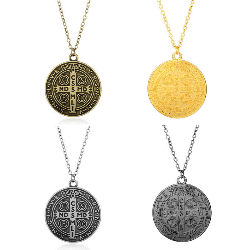 Dual-Sided St. Benedict Medal Necklace (4 color)