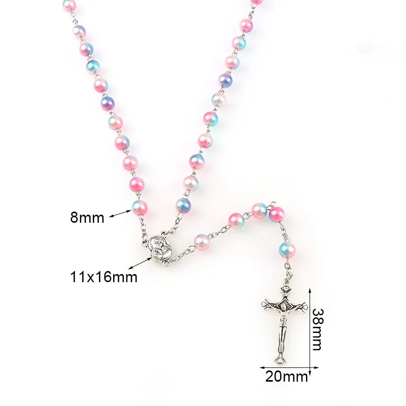 Two-color Plastic Crucifix Rosary