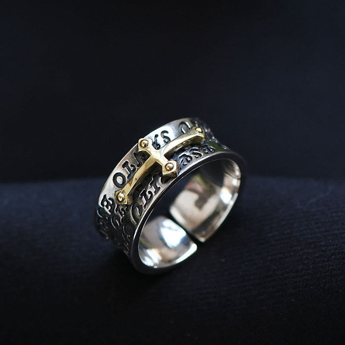 Adjustable Cross Ring HeavySaint Jewelry