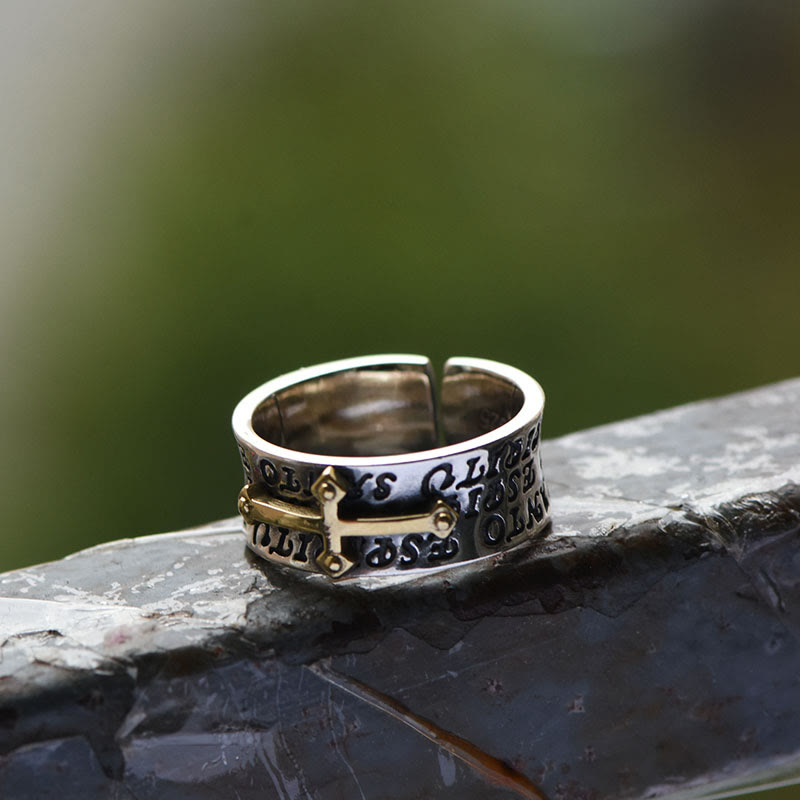 Adjustable Cross Ring HeavySaint Jewelry