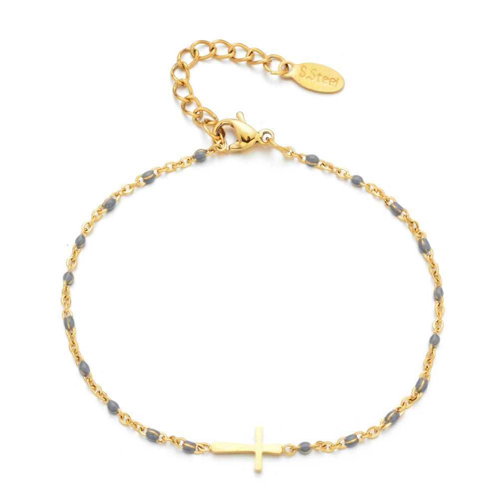 Delicate Minimalist Cross Bracelet