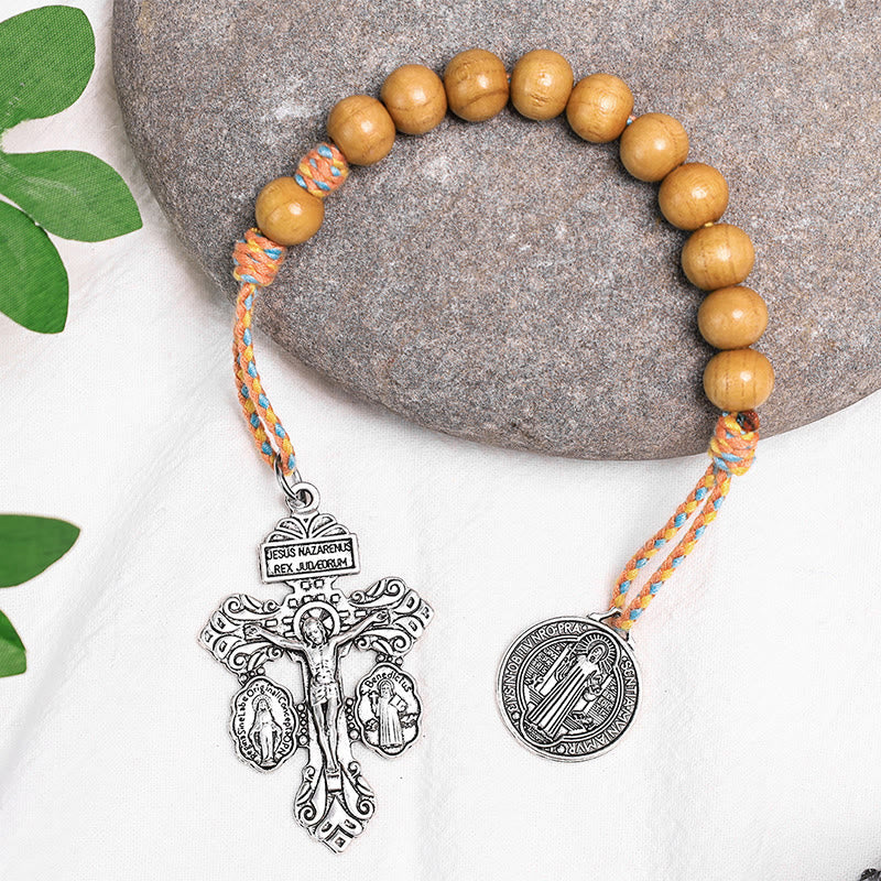 Olive Wood Saint Benedict Medal Decade Rosary