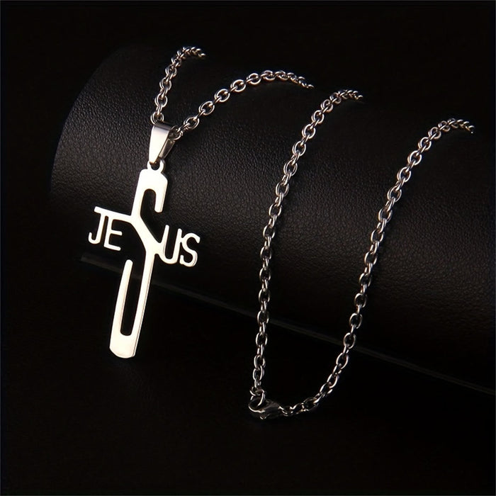 Jesus Christ Cross Chain Stainless Steel Necklace